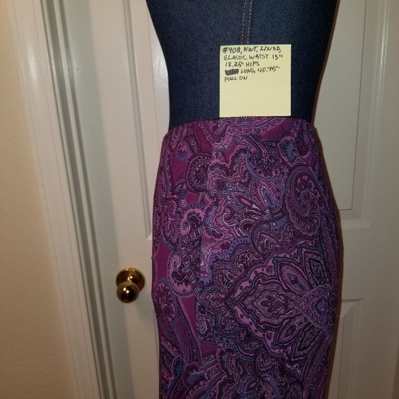 ✅#902 NWT Karen Kane Lifestyle Purple Paisley Skirt - Picture 13 of 16